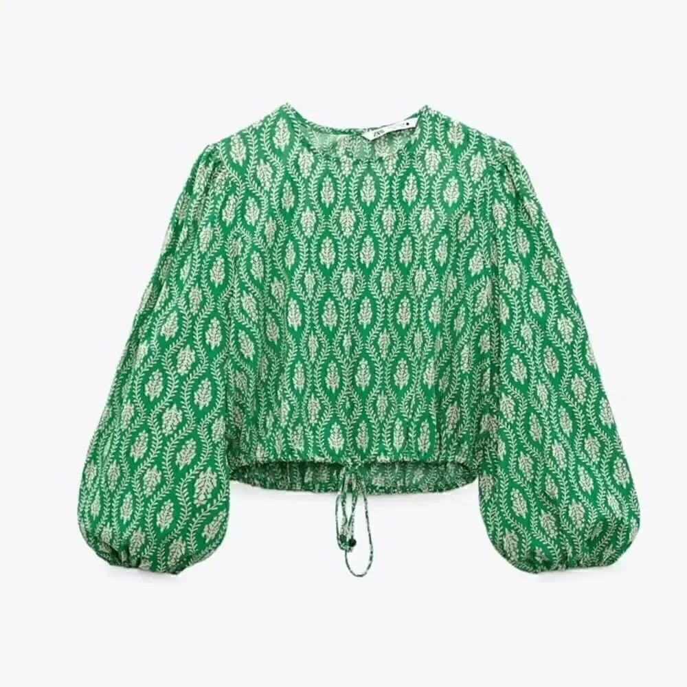 ZARA PRINTED COTTON TOP